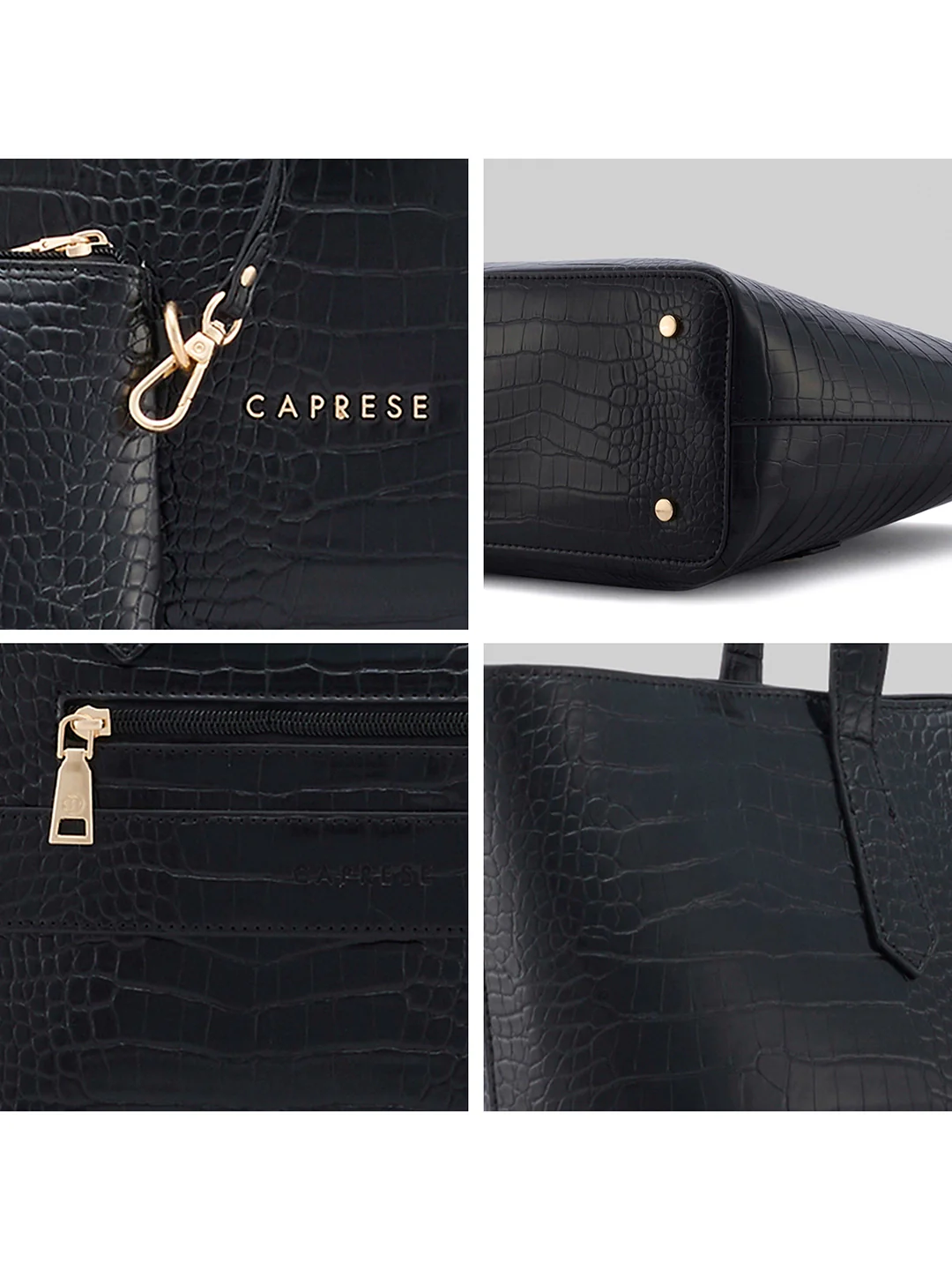 Caprese Aza Large Black Laptop Tote Bag - Image 11