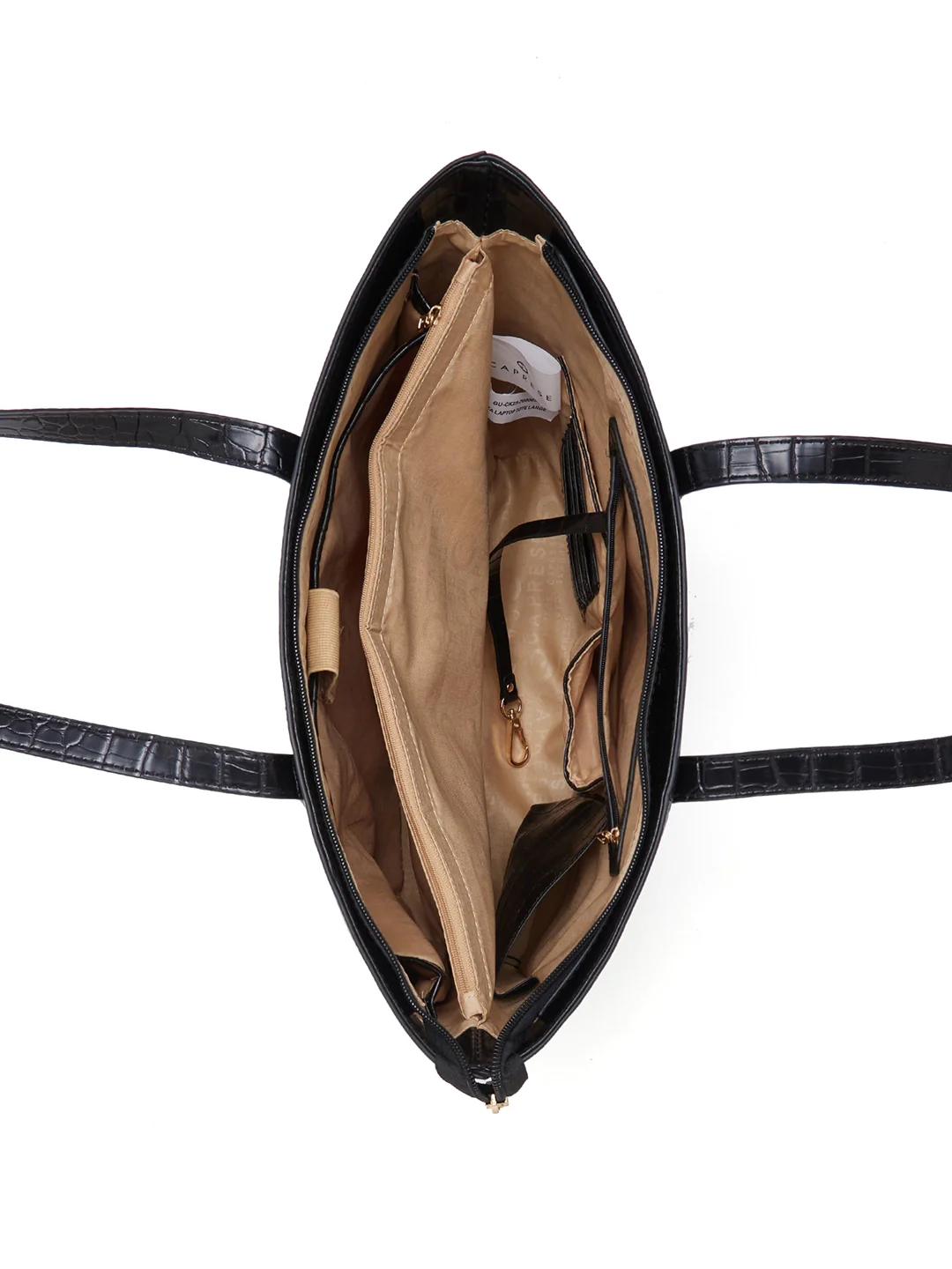 Caprese Aza Large Black Laptop Tote Bag - Image 16