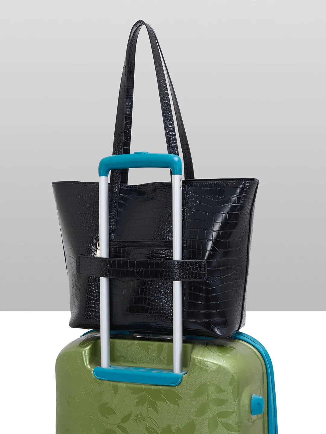 Caprese Aza Large Black Laptop Tote Bag - Image 21