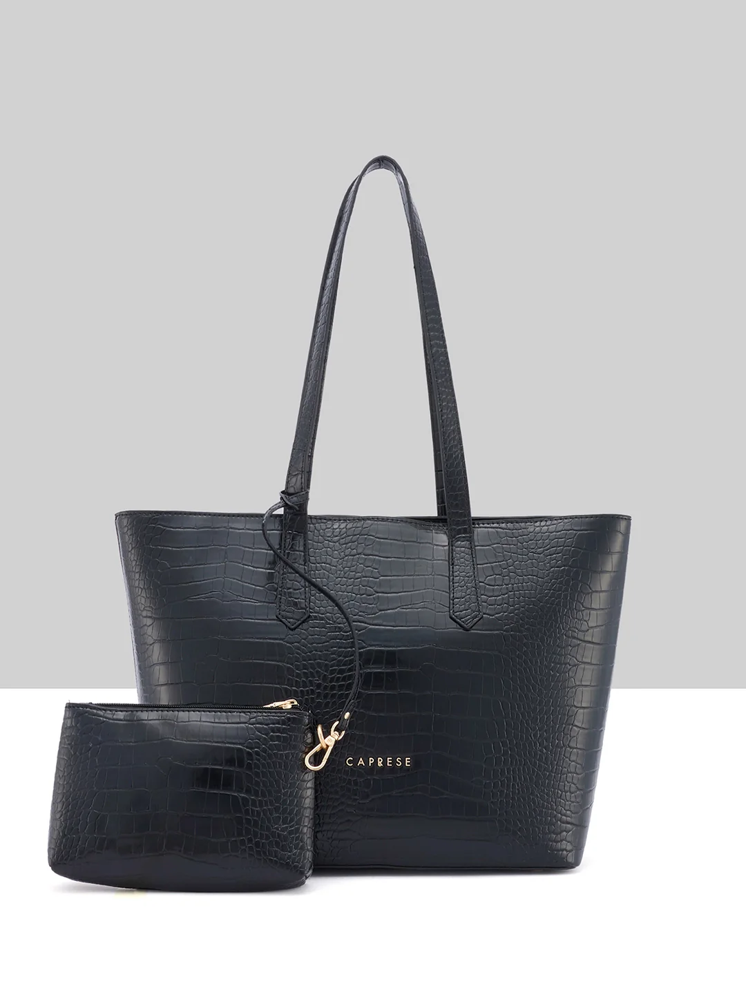 Caprese Aza Large Black Laptop Tote Bag - Image 4