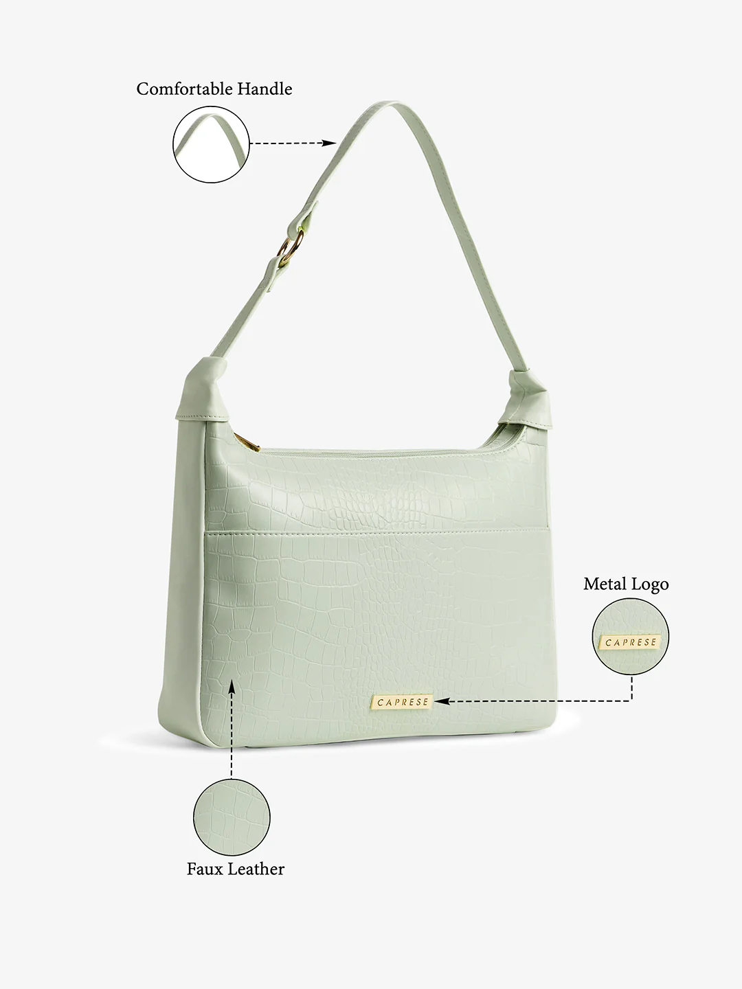 Caprese Azzura Medium Sage Green Hobo Bag - Image 7