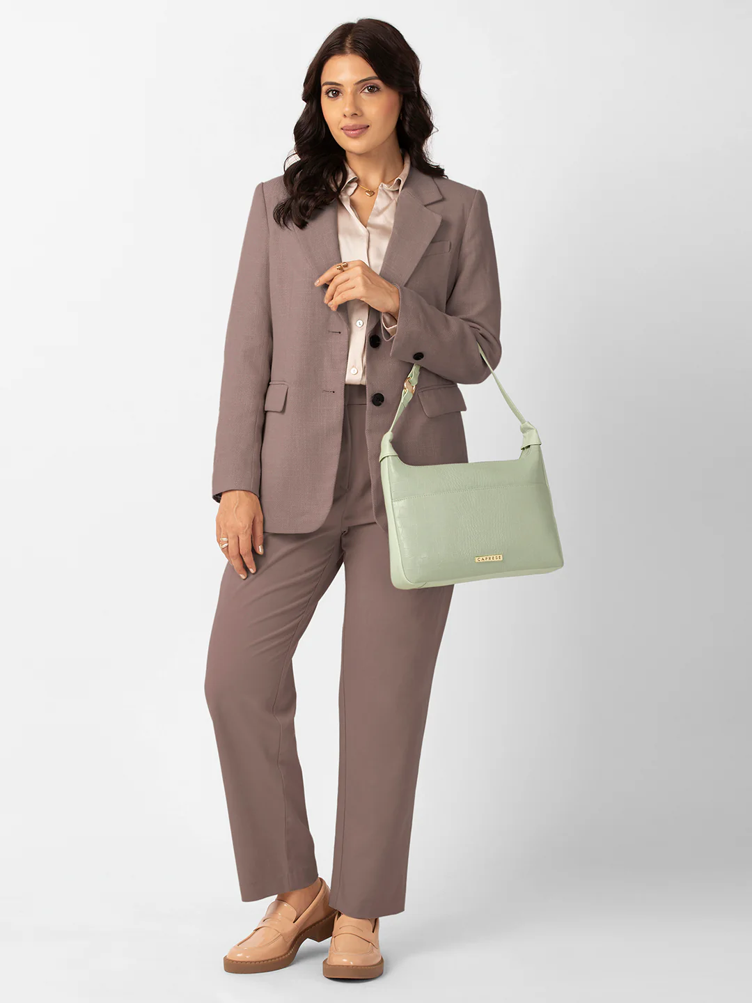 Caprese Azzura Medium Sage Green Hobo Bag - Image 9
