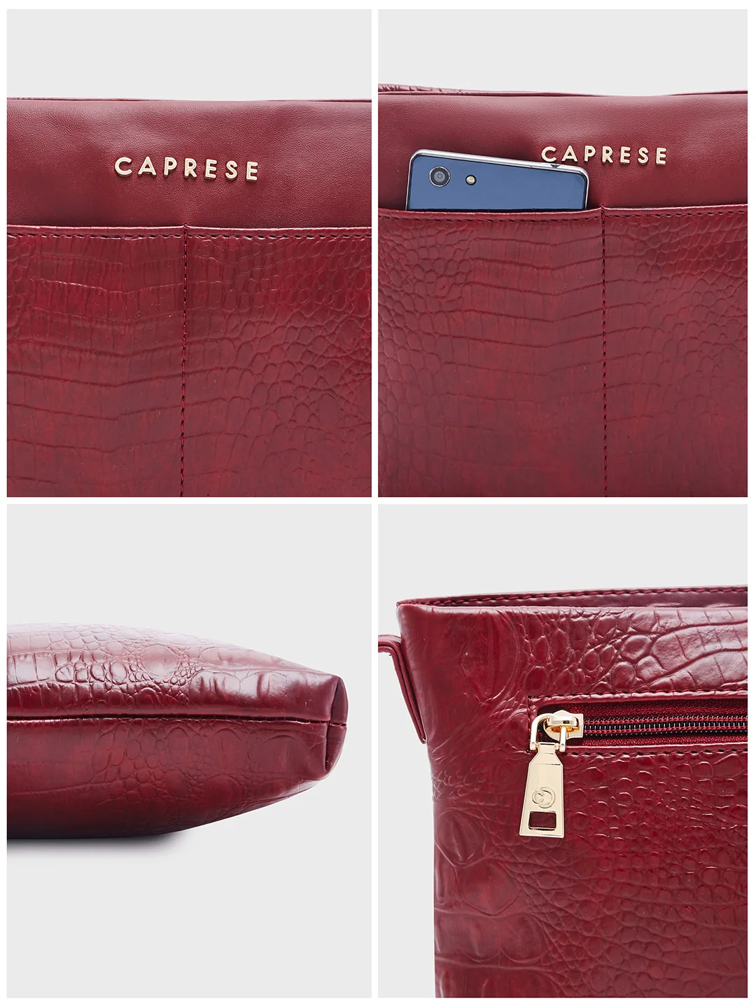 Caprese Azzura Medium Maroon Sling Bag - Image 13