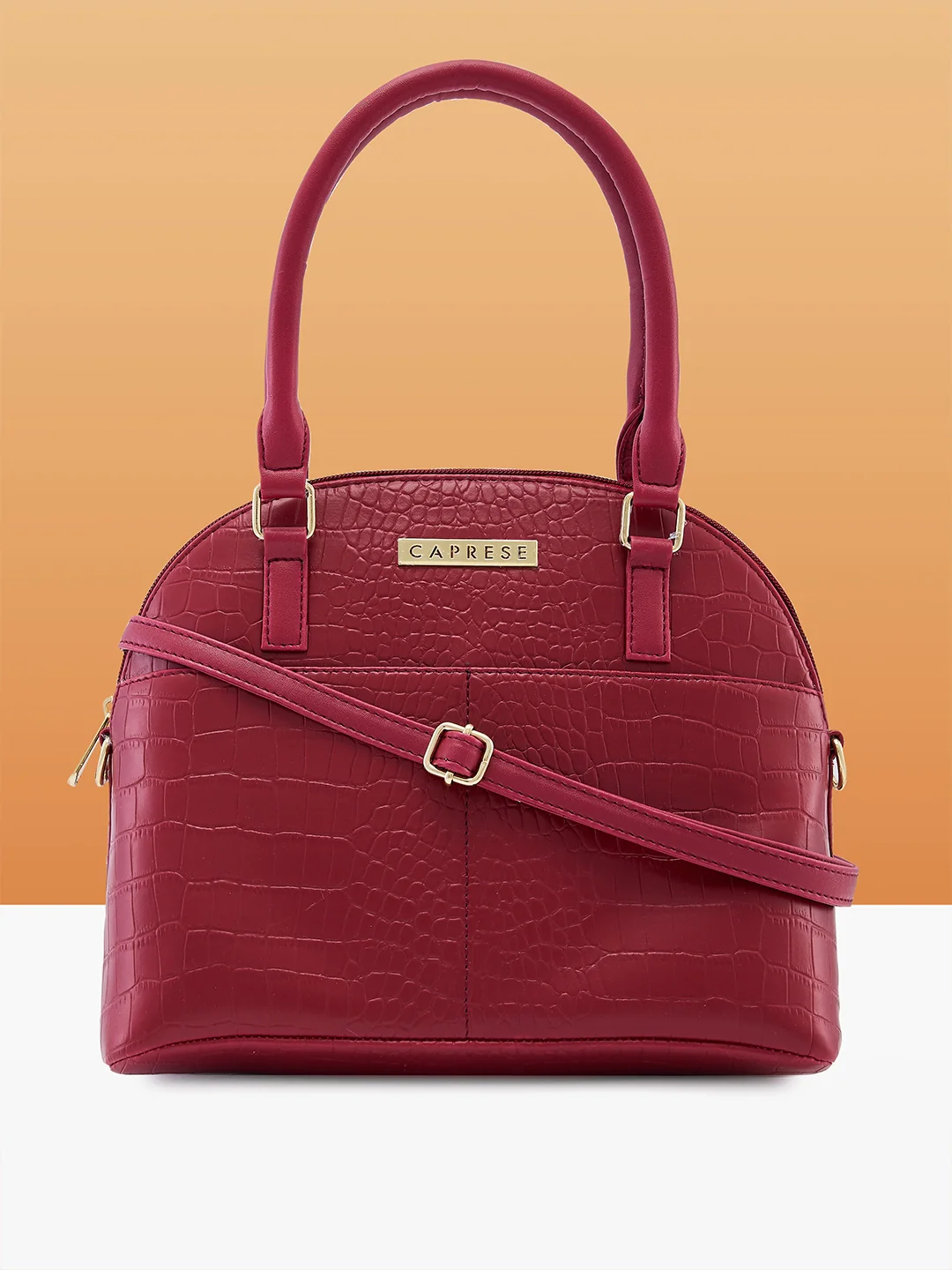 Caprese Azzura Small Maroon Satchel Bag