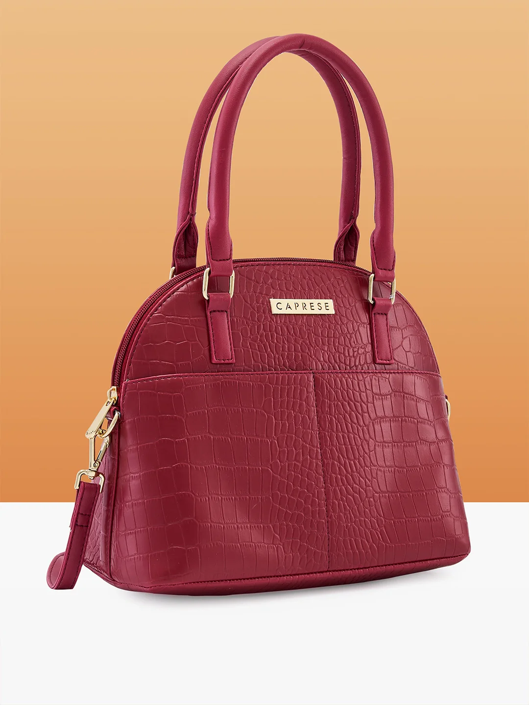 Caprese Azzura Small Maroon Satchel Bag - Image 3