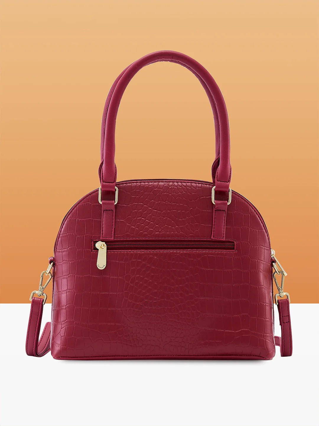 Caprese Azzura Small Maroon Satchel Bag - Image 4