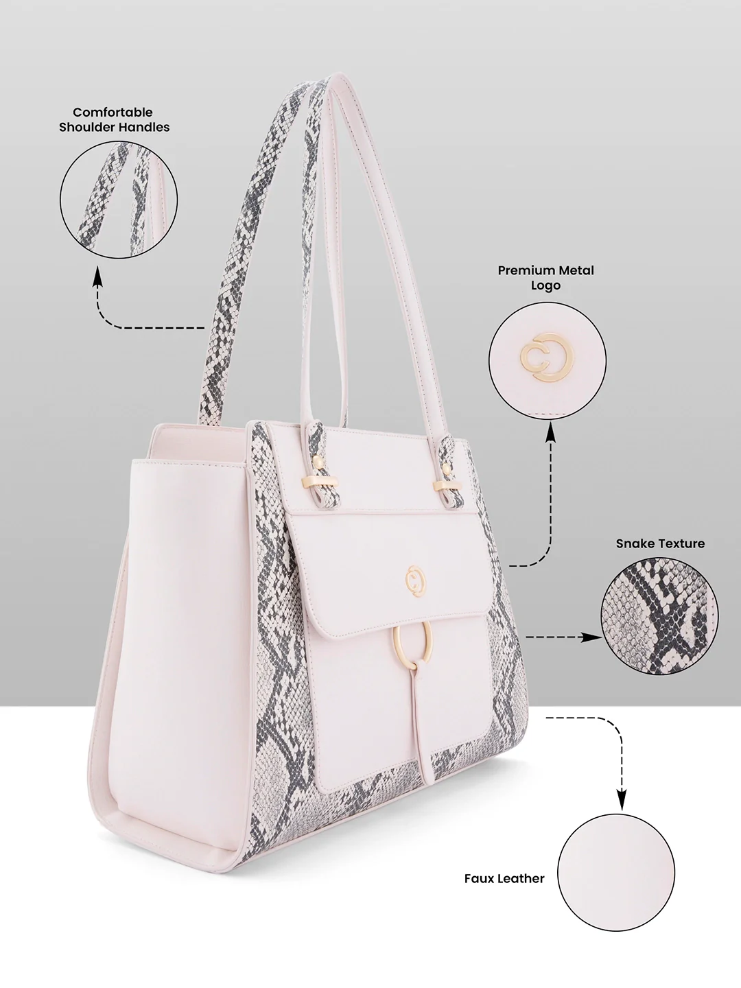 Caprese Bambi Large Beige Satchel Bag - Image 7