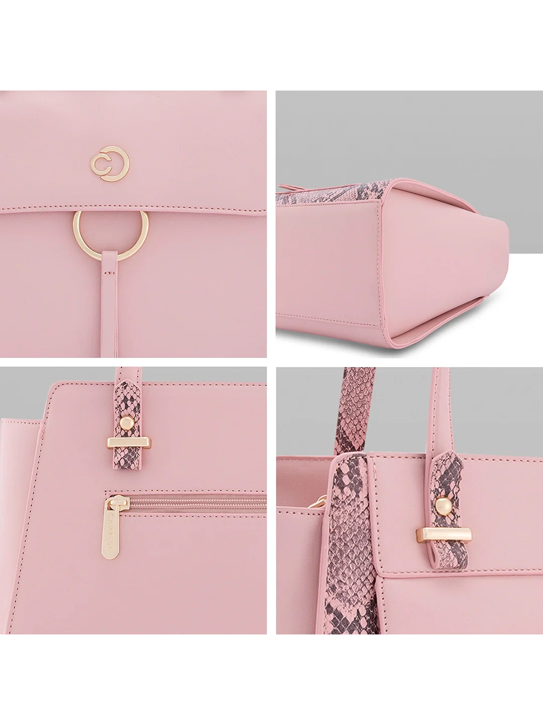 Caprese Bambi Large Blush Satchel Bag - Image 3