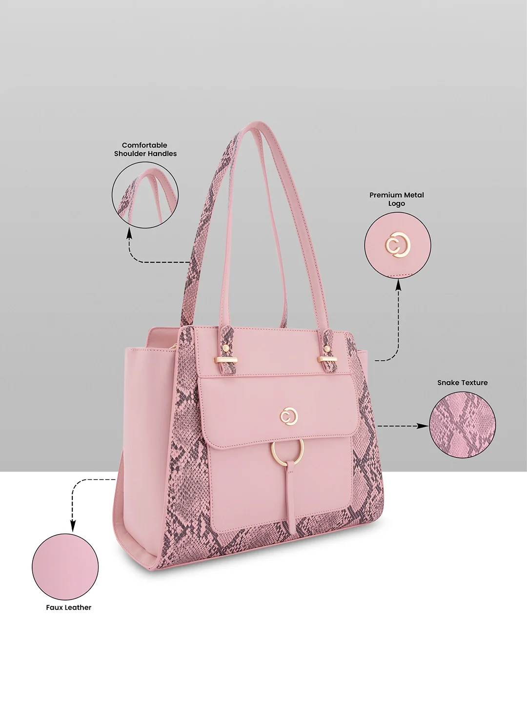 Caprese Bambi Large Blush Satchel Bag - Image 7