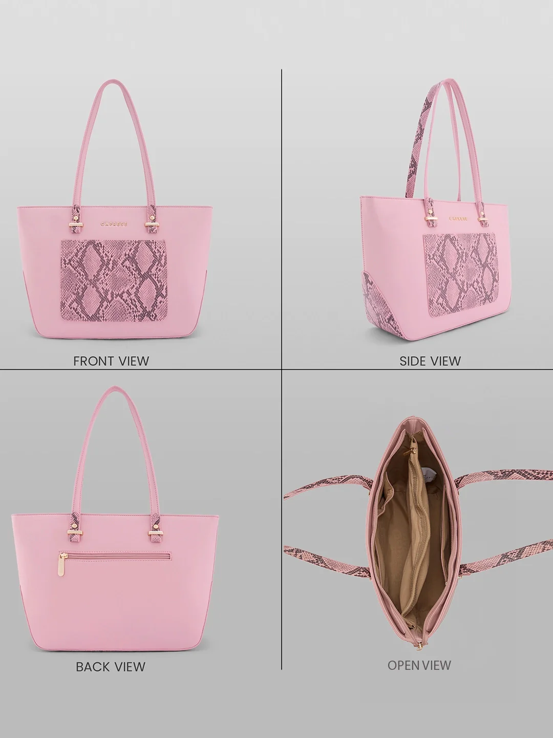 Caprese Bambi Large Blush Tote Bag - Image 4