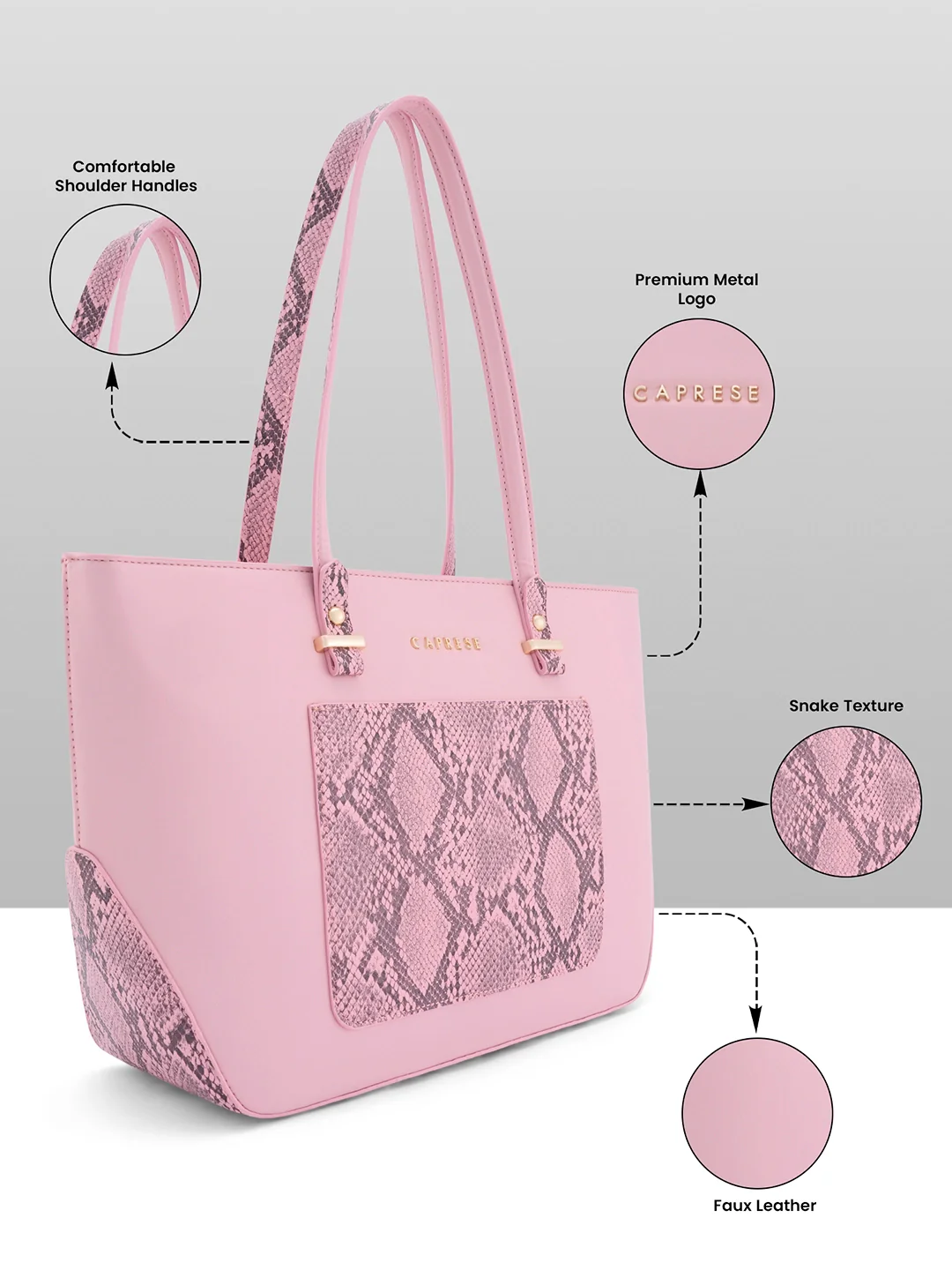 Caprese Bambi Large Blush Tote Bag - Image 5