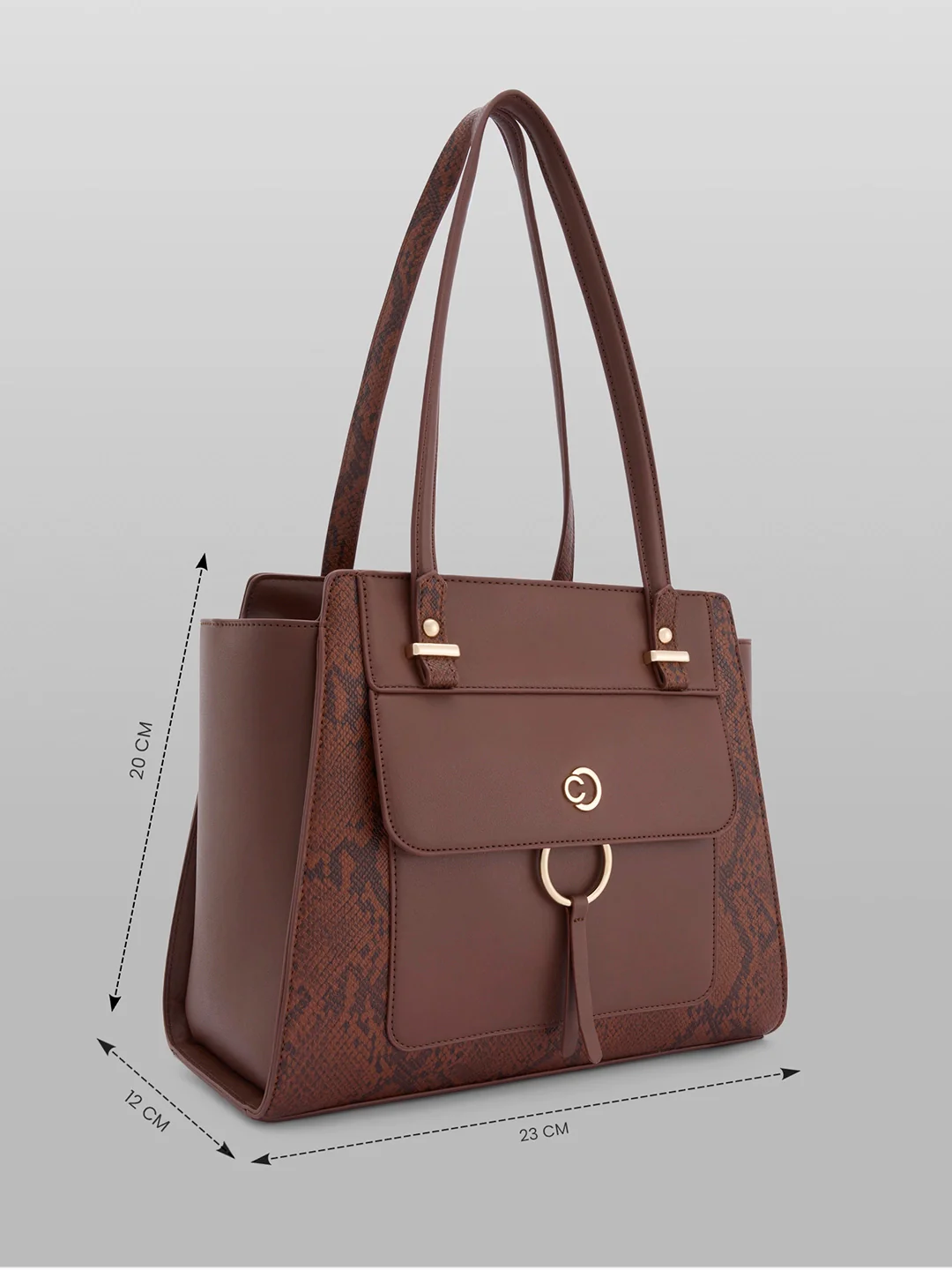 Caprese Bambi Large Brown Satchel Bag - Image 7