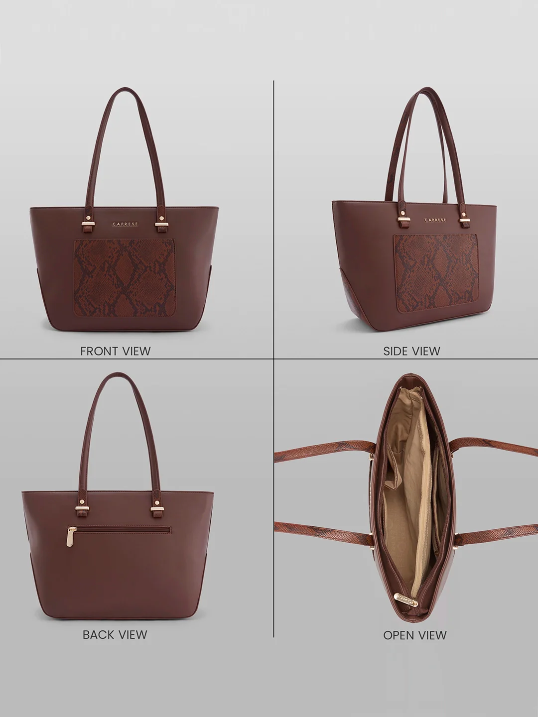 Caprese Bambi Large Brown Tote Bag - Image 3