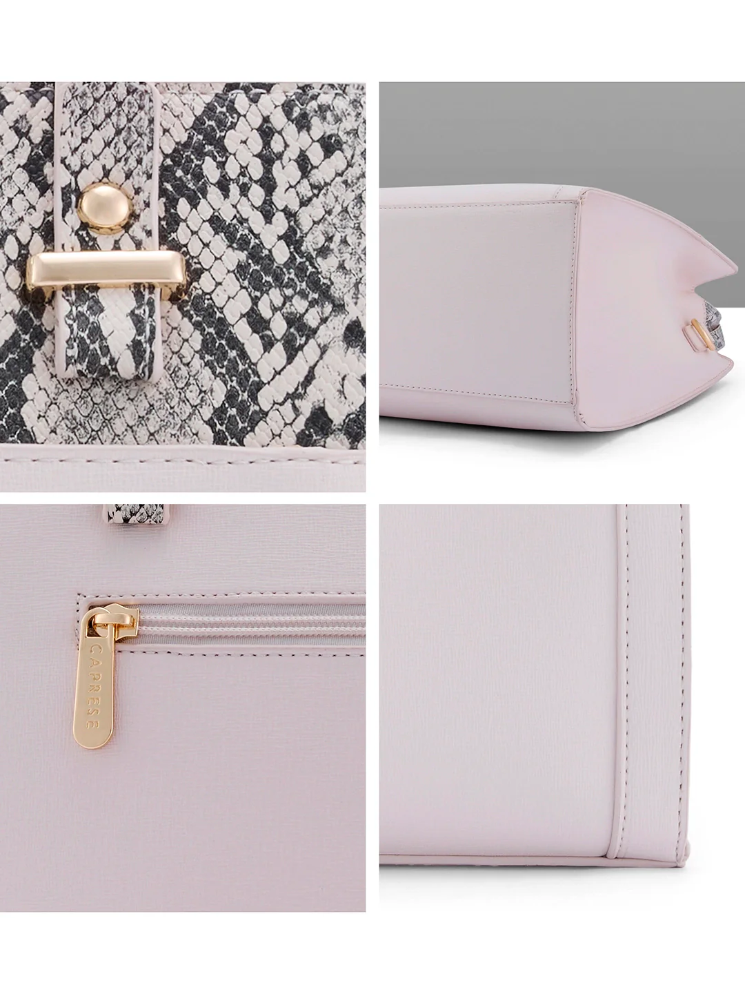 Caprese Bambi Medium Beige Satchel Bag - Image 4