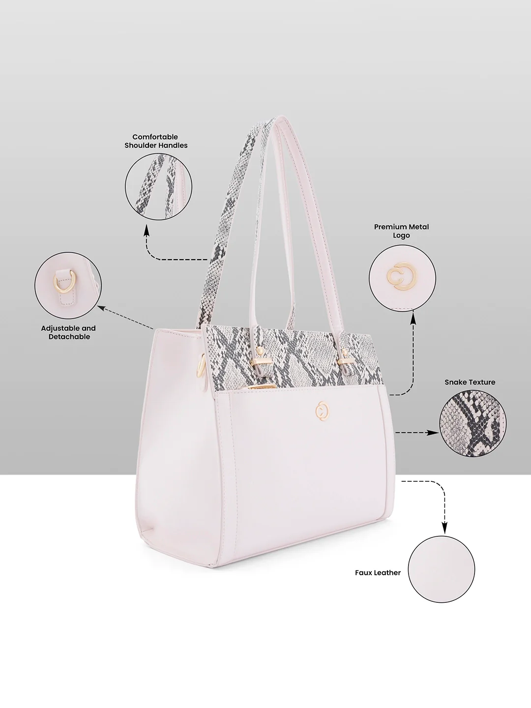 Caprese Bambi Medium Beige Satchel Bag - Image 7
