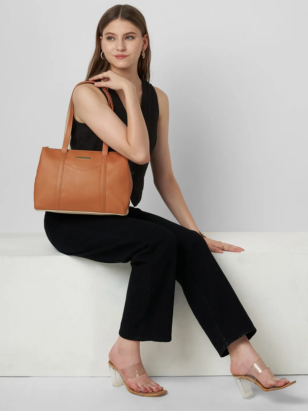 Caprese Basil Small Tan Tote Bag - Image 10
