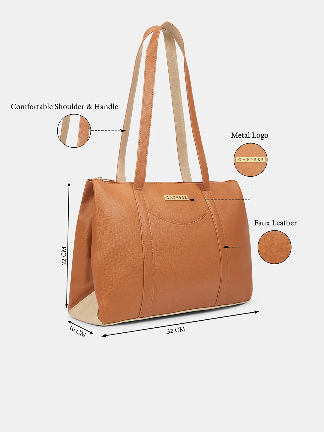 Caprese Basil Small Tan Tote Bag - Image 8