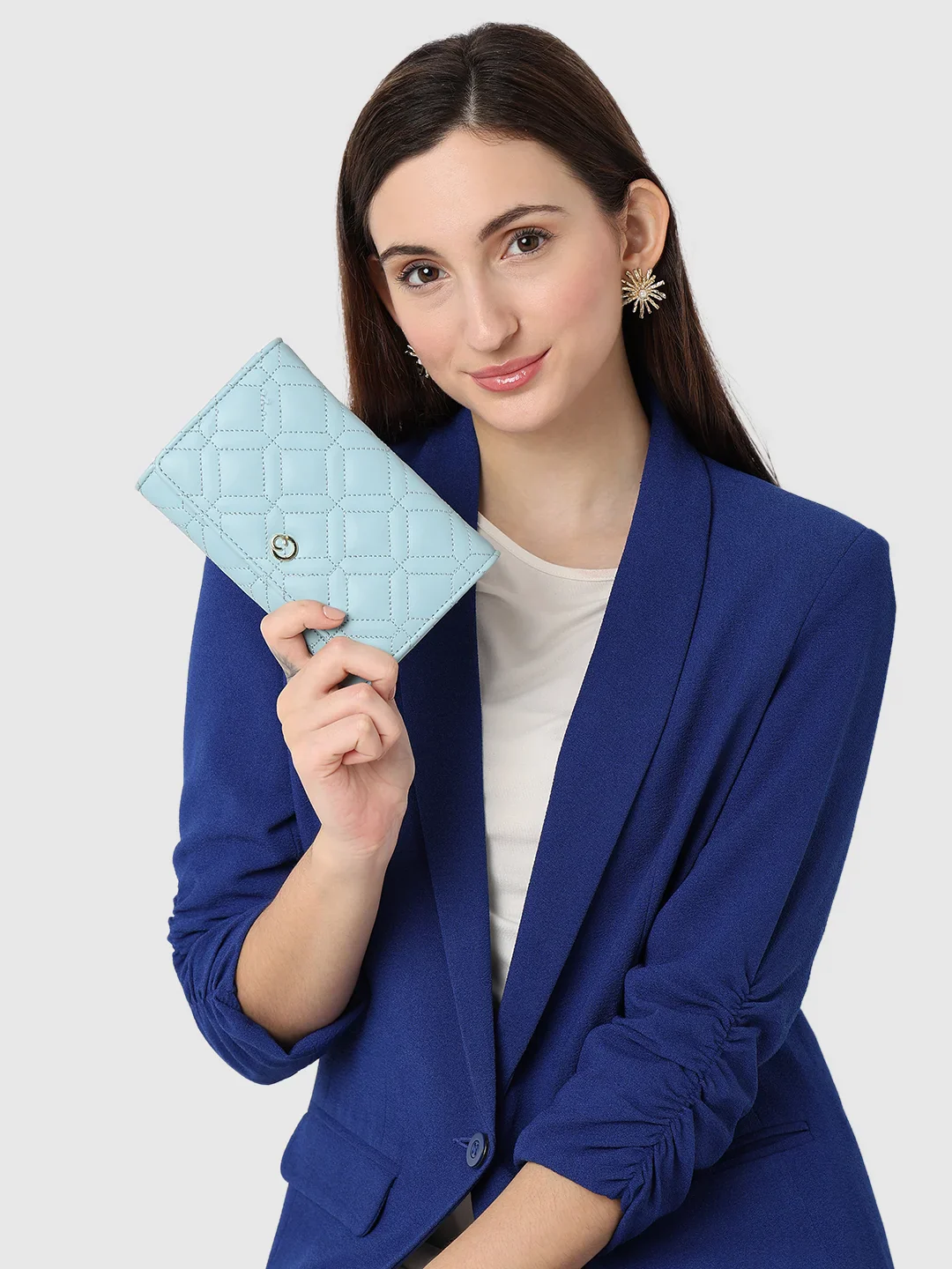 Caprese Berdine Large Blue Flapover Wallet - Image 2