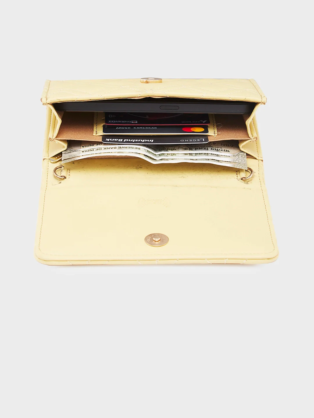 Caprese Berdine Large Light Yellow Flapover Wallet - Image 10