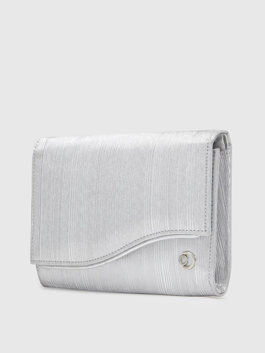 Caprese Bertha Medium Silver Clutch - Image 2
