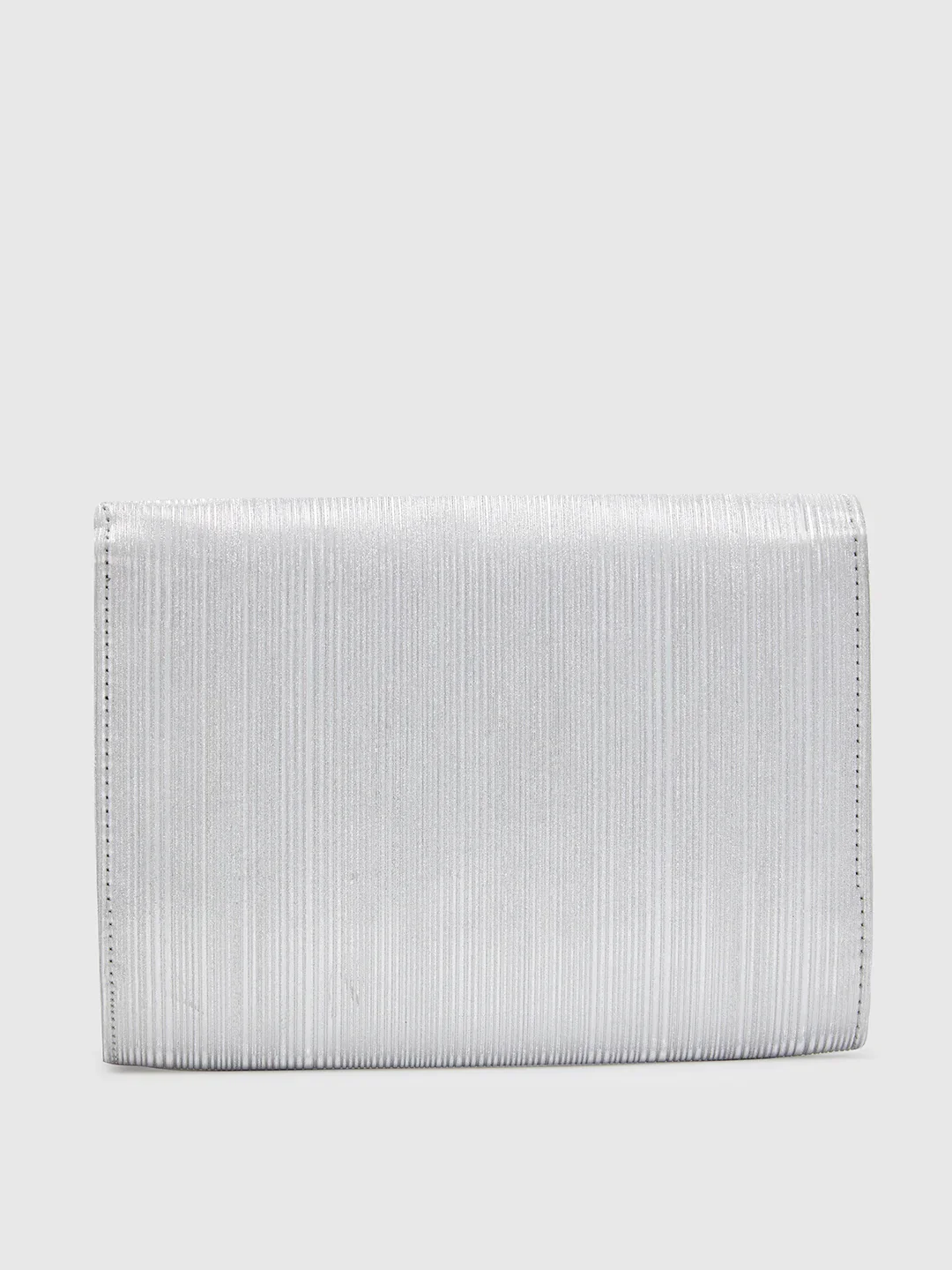 Caprese Bertha Medium Silver Clutch - Image 4