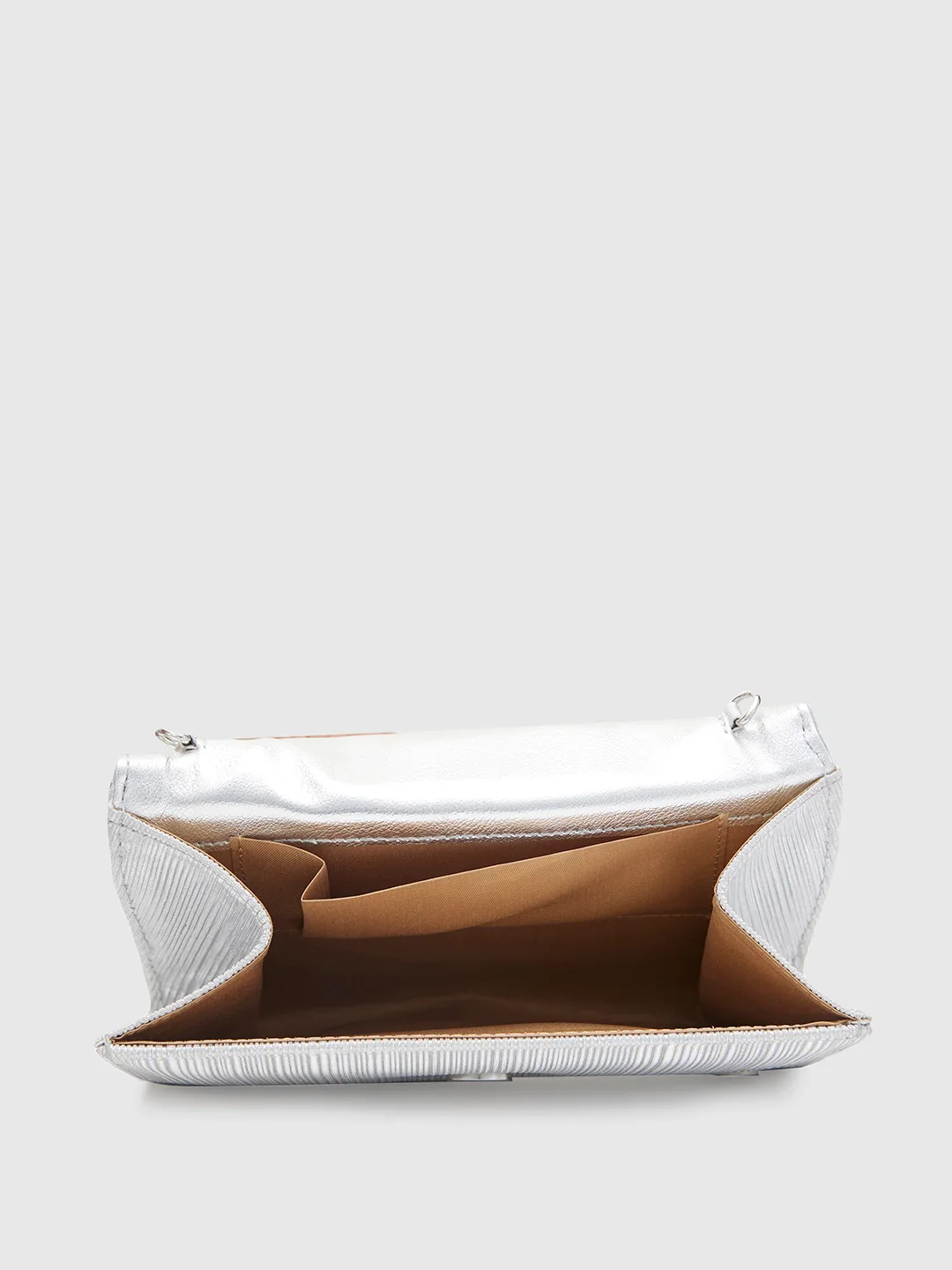 Caprese Bertha Medium Silver Clutch - Image 5