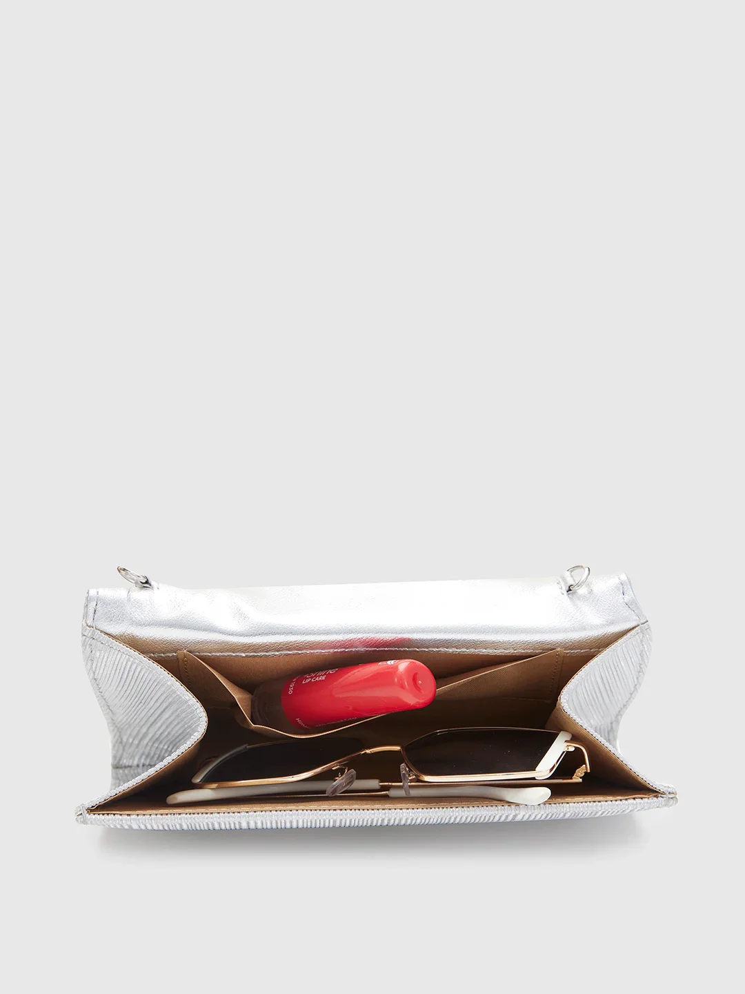 Caprese Bertha Medium Silver Clutch - Image 7