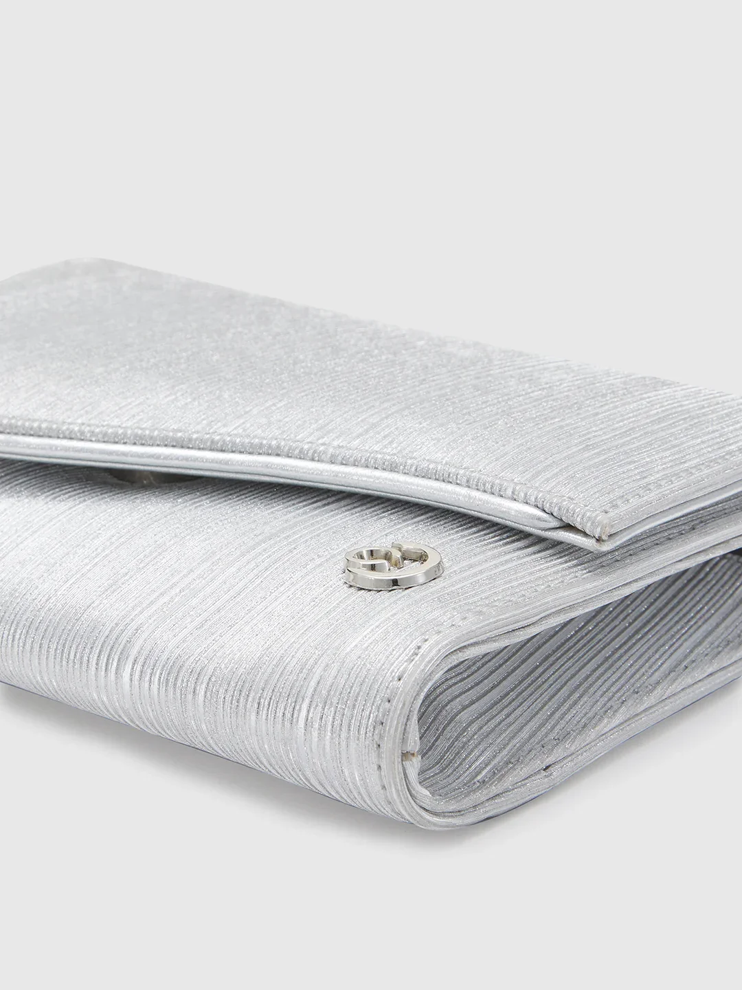 Caprese Bertha Medium Silver Clutch - Image 8