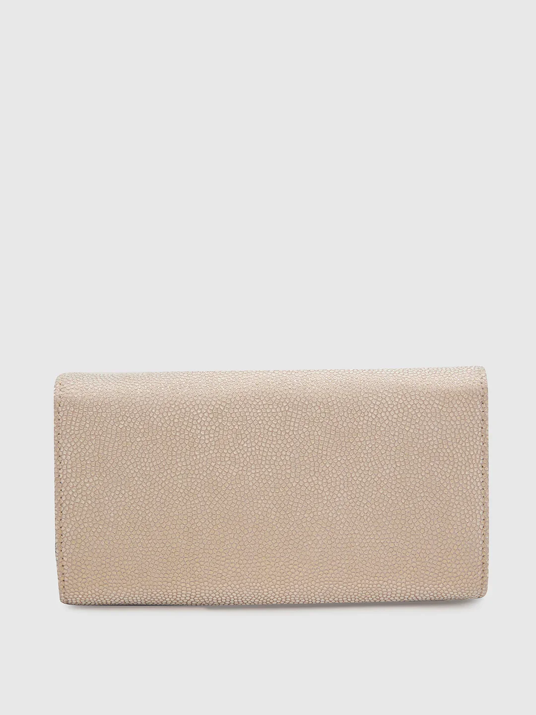 Caprese Betty Large Light Gold Flapover Clutch - Image 10