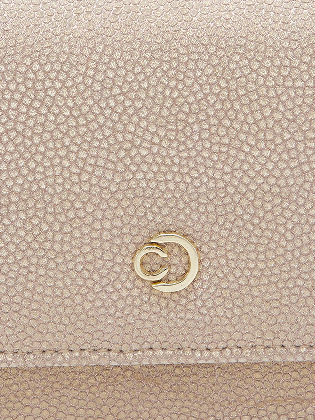 Caprese Betty Large Light Gold Flapover Clutch - Image 6