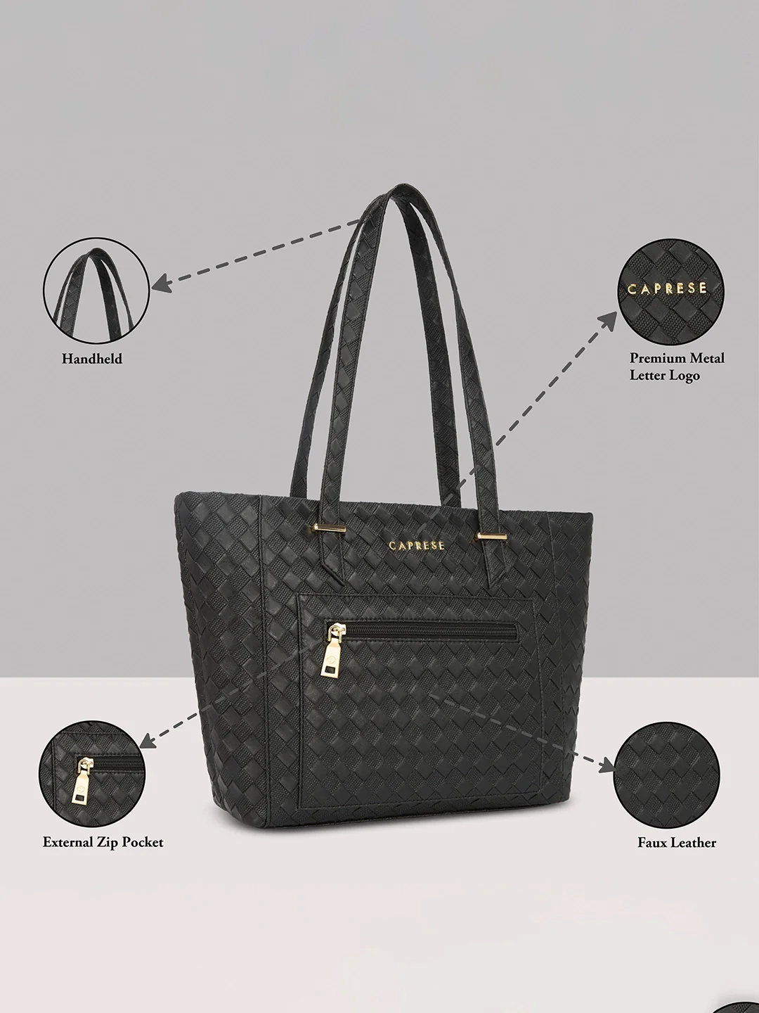 Caprese Birdy Medium Black Tote Bag - Image 14