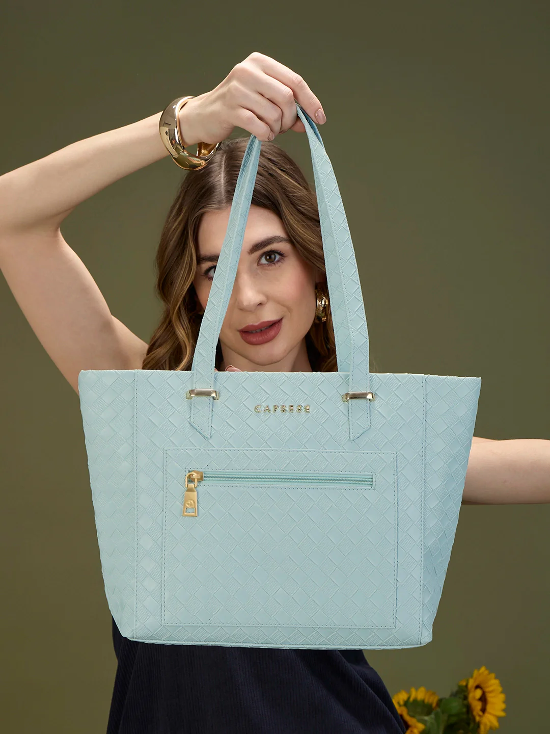 Caprese Birdy Medium Powder Blue Tote Bag - Image 2