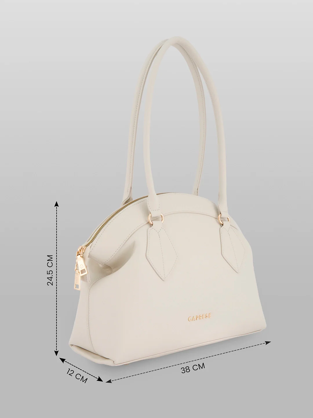 Caprese Biskit Large Beige Satchel Bag - Image 5