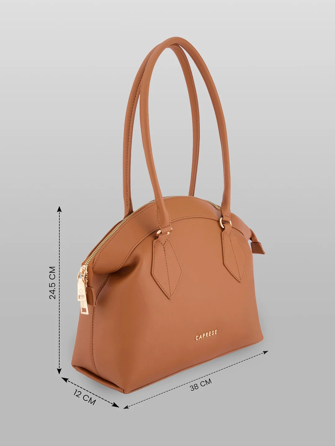 Caprese Biskit Large Tan Satchel Bag - Image 5