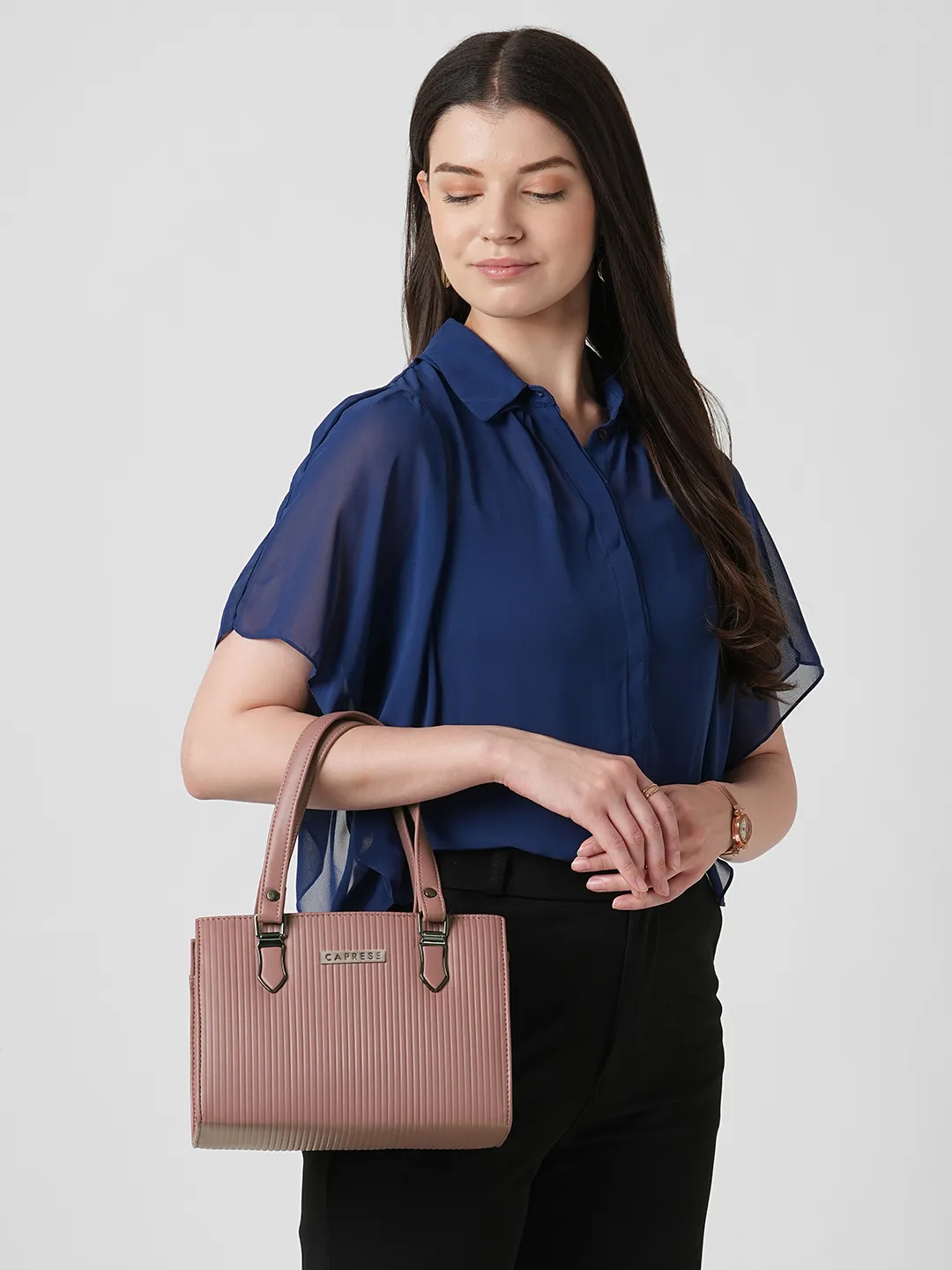 Caprese Blake Small Powder Pink Satchel Bag - Image 2