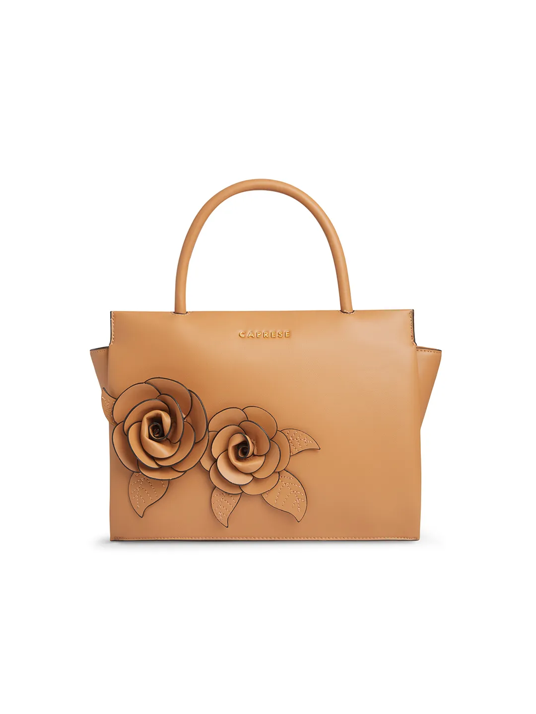 Caprese Bloom Medium Apricot Satchel Bag