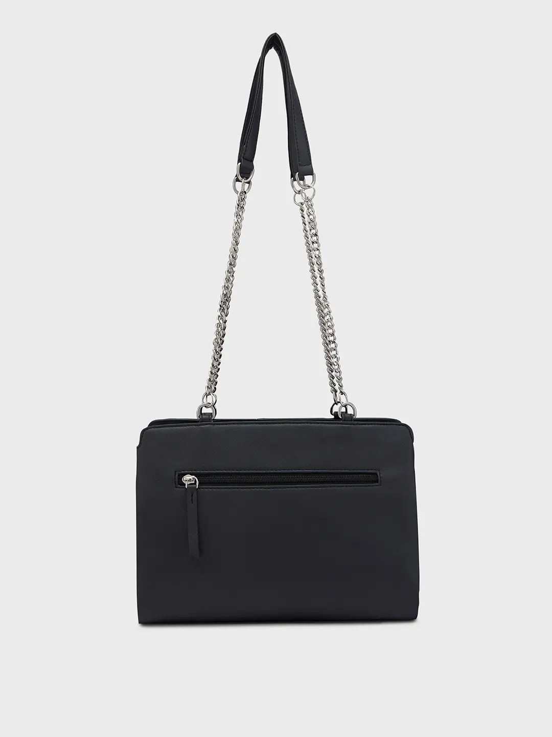 Caprese Bloom Medium Black Satchel Bag - Image 5