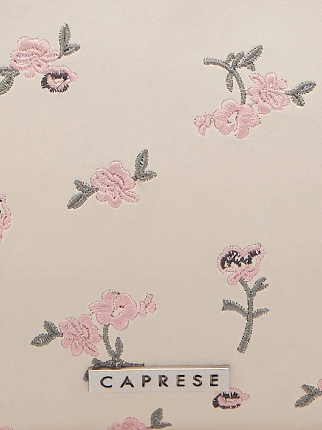 Caprese Bloom Medium Cream Satchel Bag - Image 12