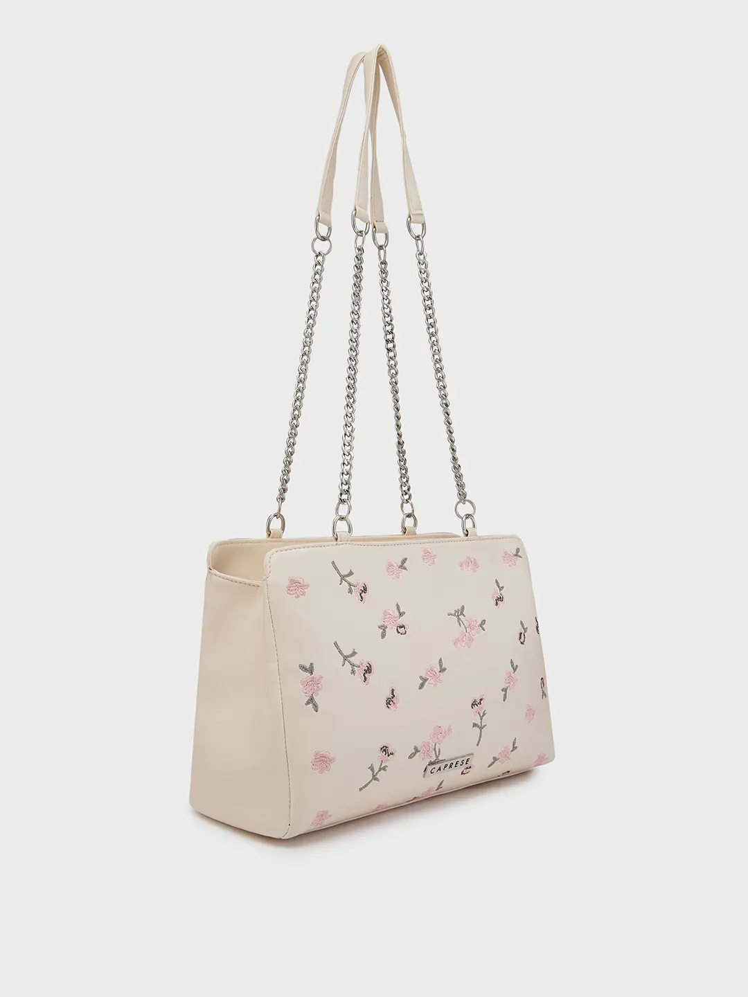 Caprese Bloom Medium Cream Satchel Bag - Image 6