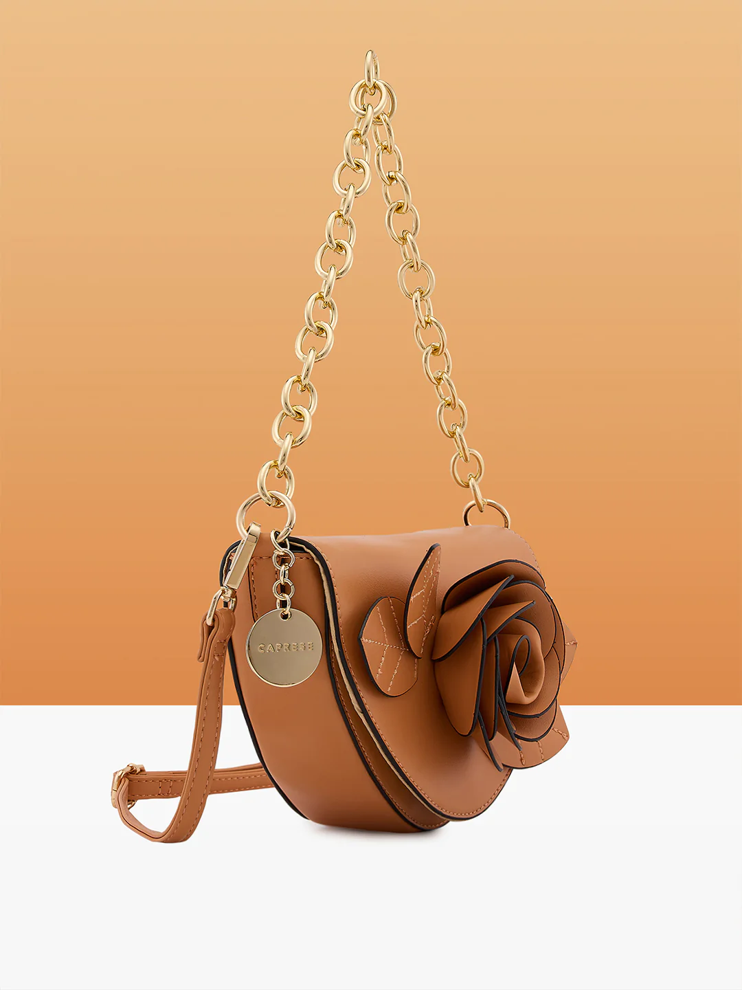 Caprese Bloom Small Apricot Sling Bag - Image 9