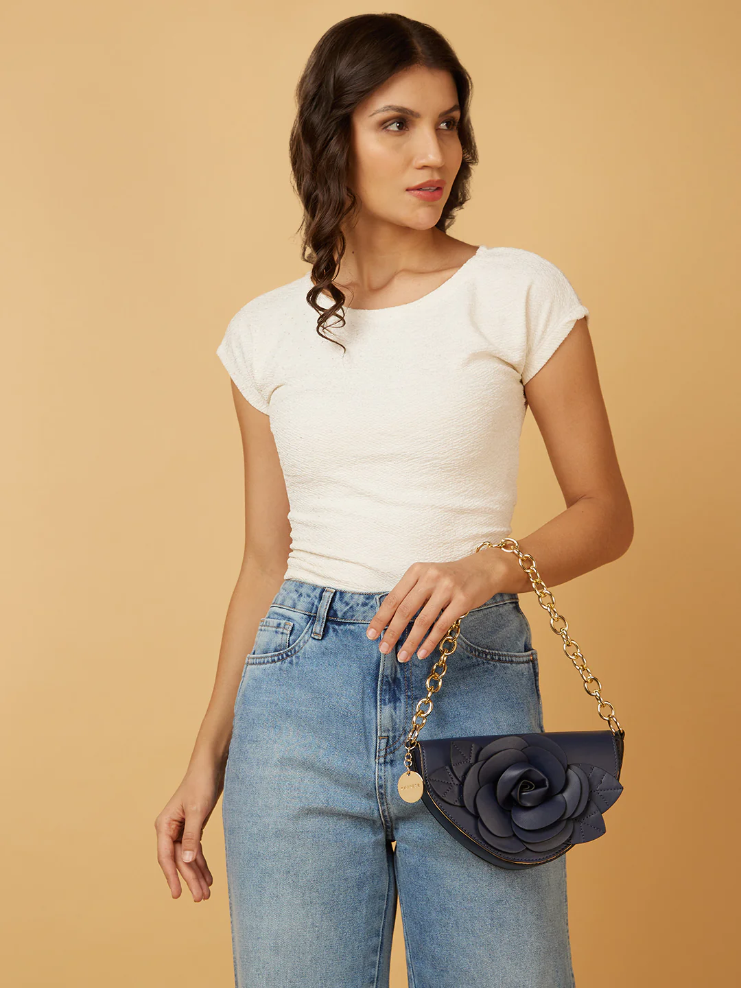 Caprese Bloom Small Navy Sling Bag - Image 2