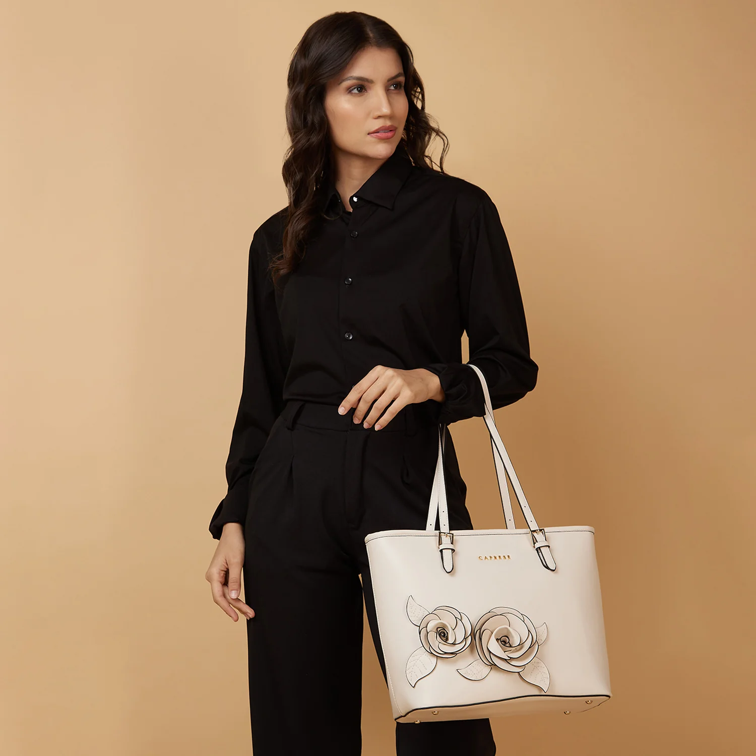 Caprese Bloom Medium Off White Tote Bag - Image 2