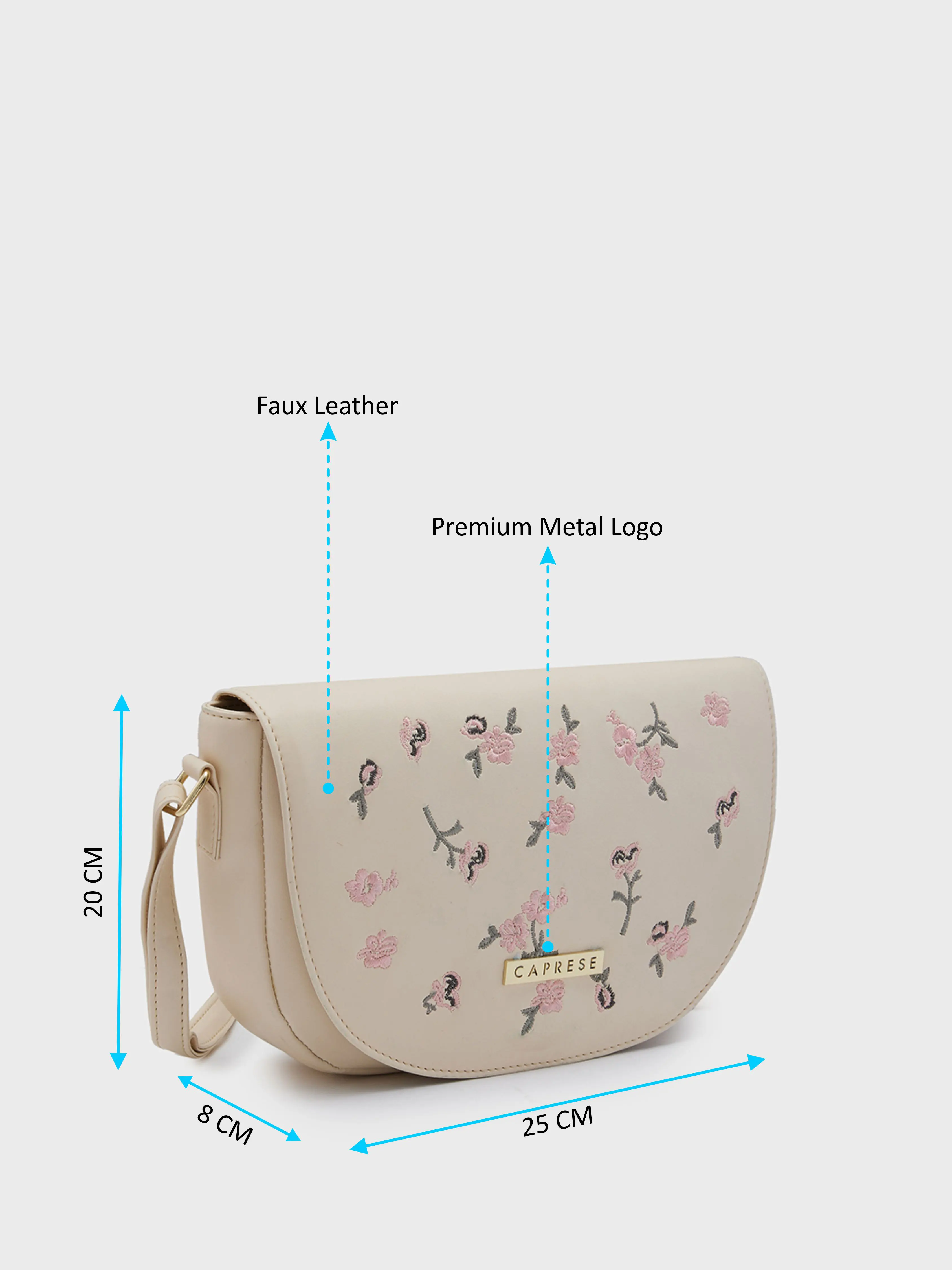 Caprese Bloomingdale Medium Cream Crossbody - Image 9