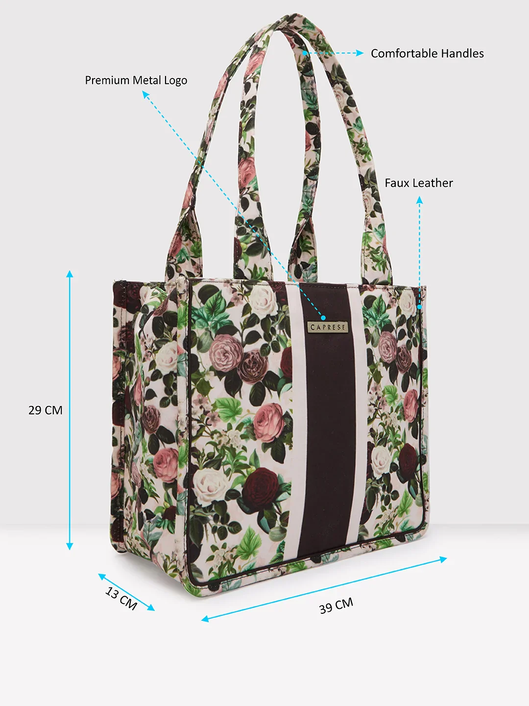 Caprese Blossom Large Burgundy Tote Bag - Image 7