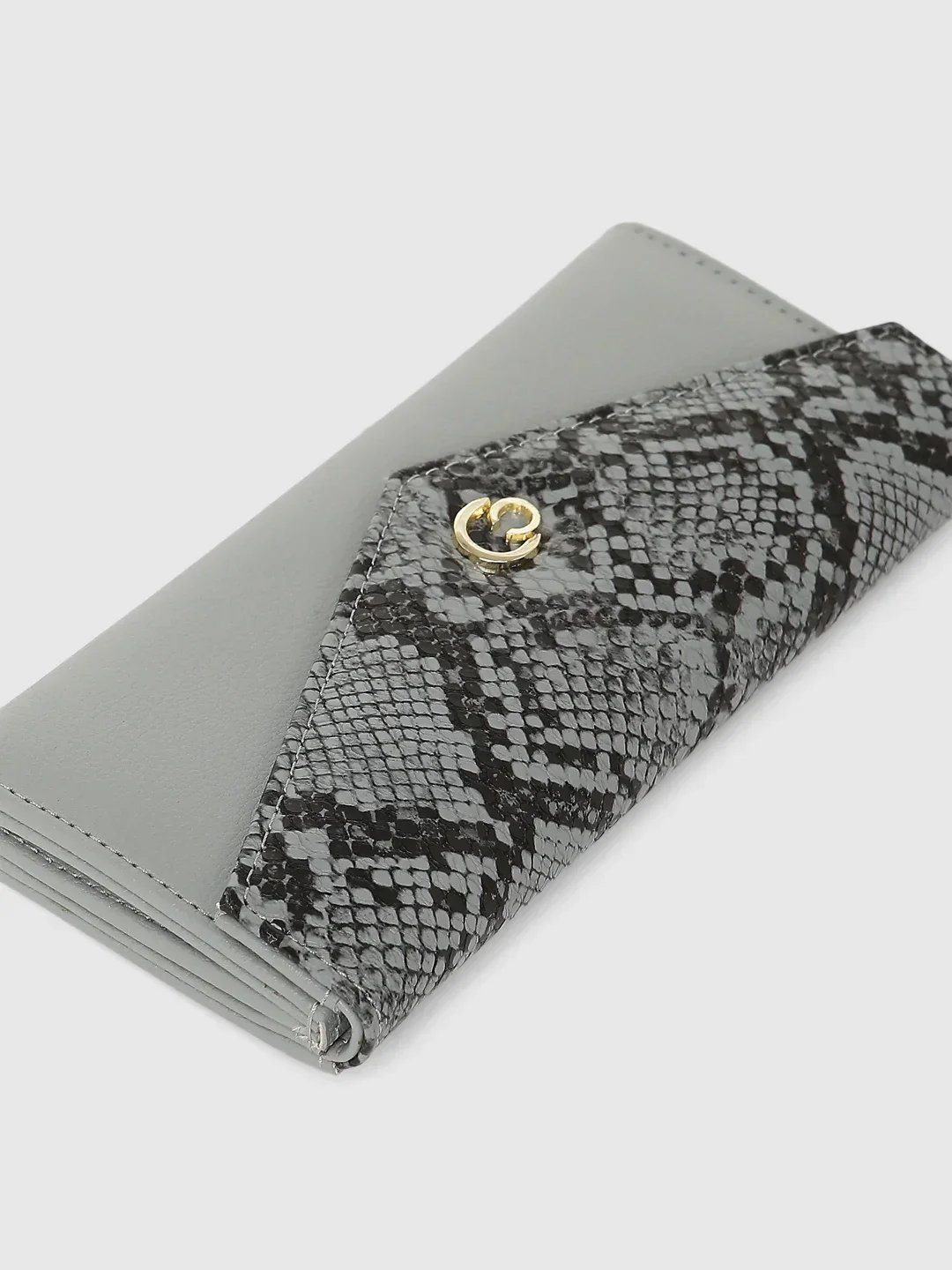 Caprese Bluma Large Grey Flapover Wallet - Image 13
