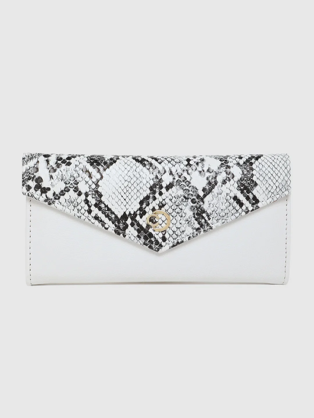 Caprese Bluma Large White Flapover Wallet