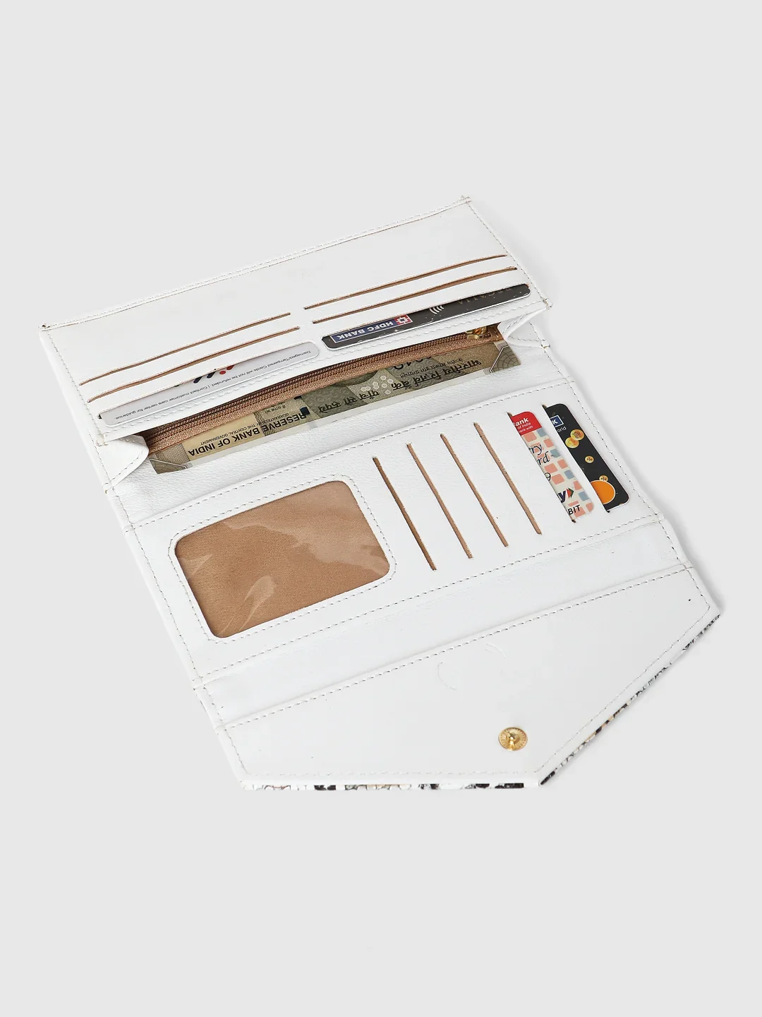 Caprese Bluma Large White Flapover Wallet - Image 11
