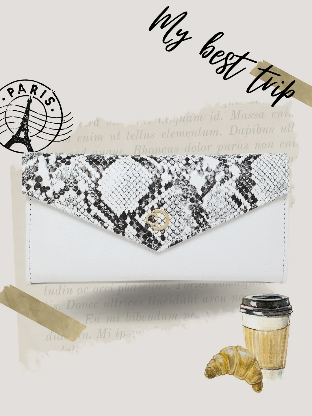 Caprese Bluma Large White Flapover Wallet - Image 2