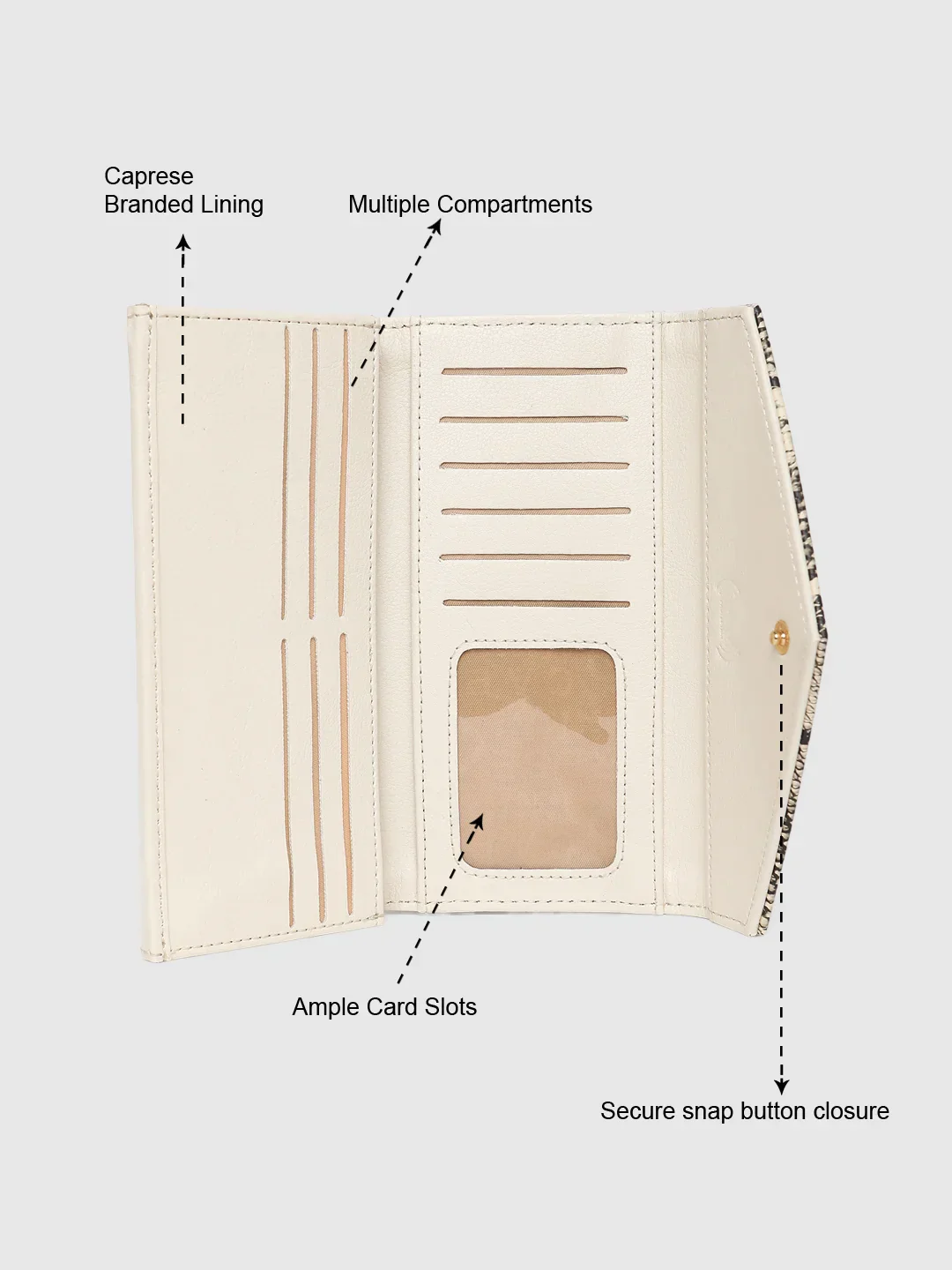 Caprese Bluma Large Beige Wallet - Image 8