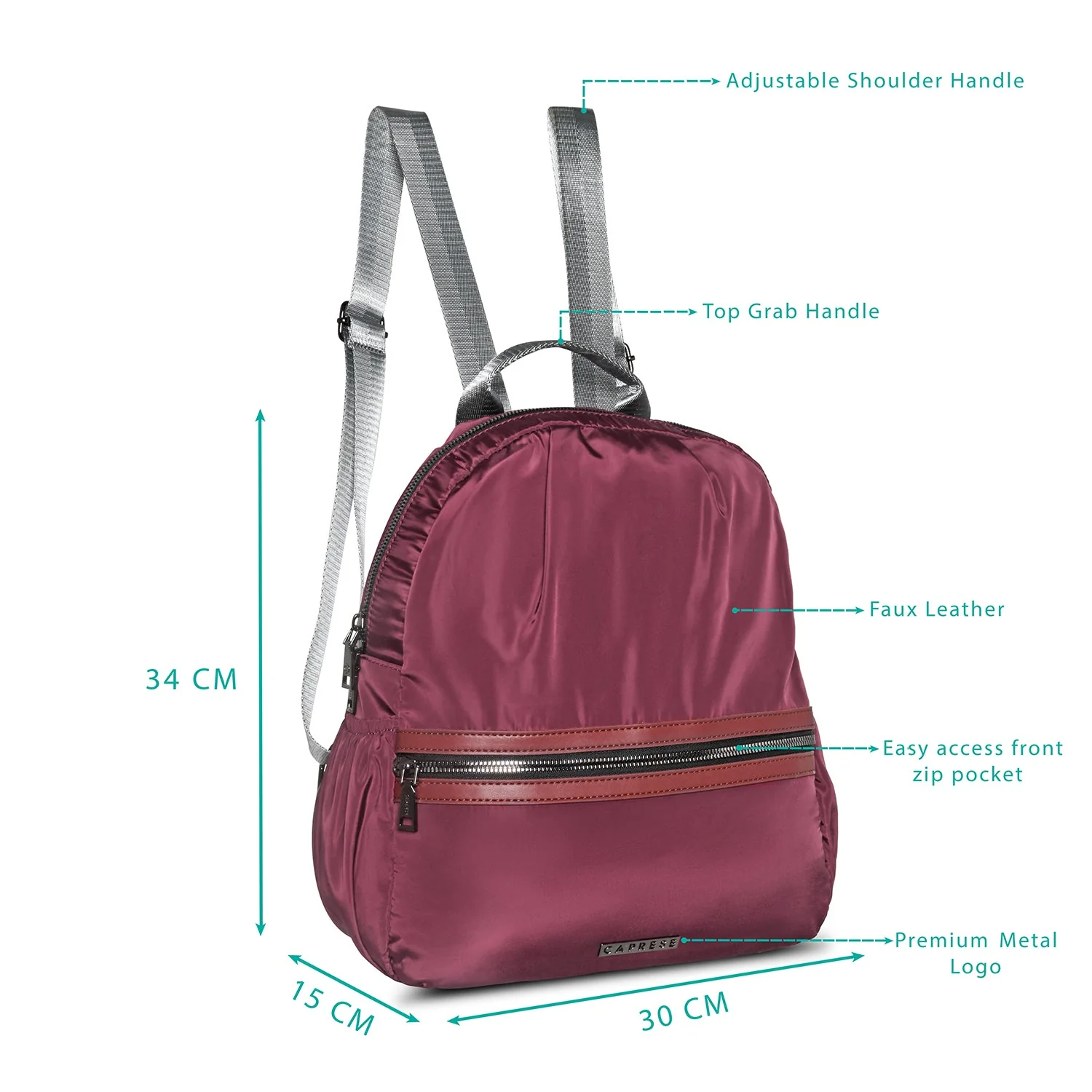 Caprese Blythe Medium Plum Backpack - Image 3